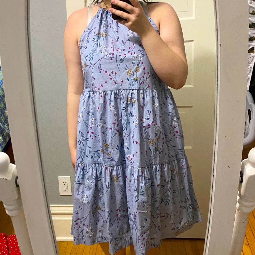 Floral print adjustable halter neck TARGET dress